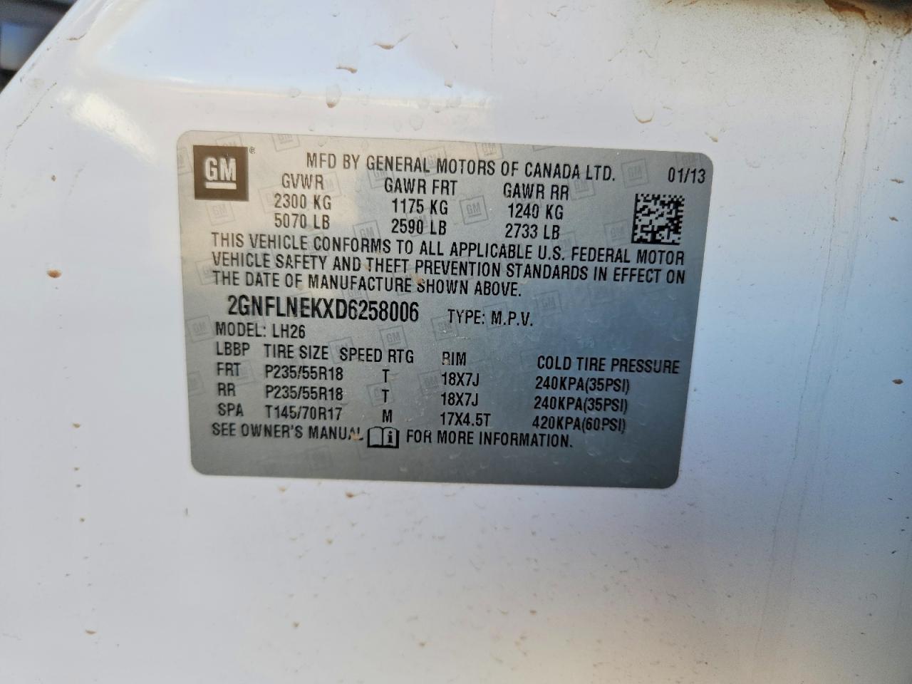 2013 CHEVROLET EQUINOX LT photo 23