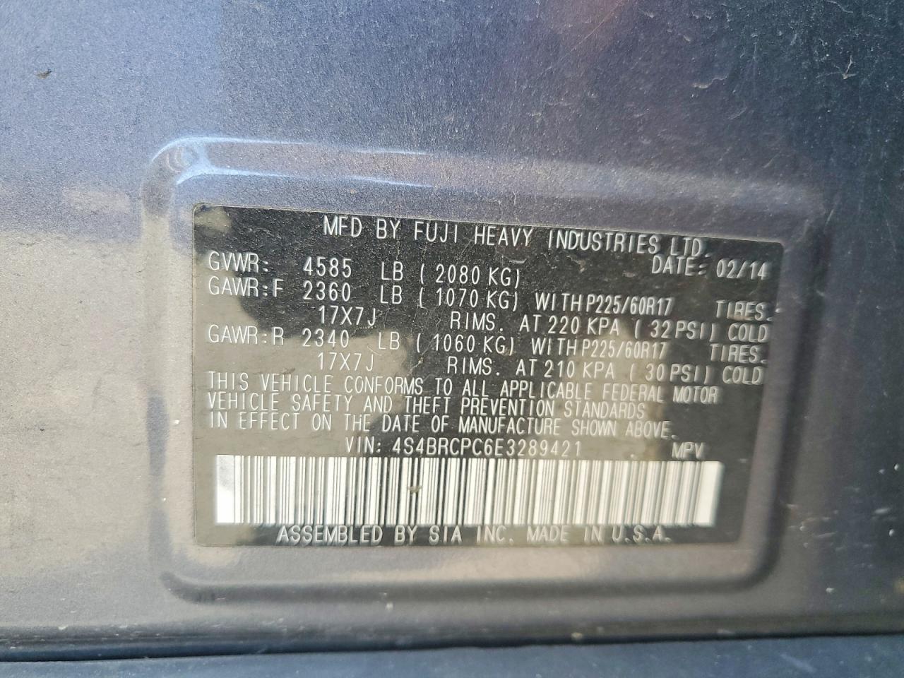 2014 SUBARU OUTBACK 2.5I LIMITED photo 13