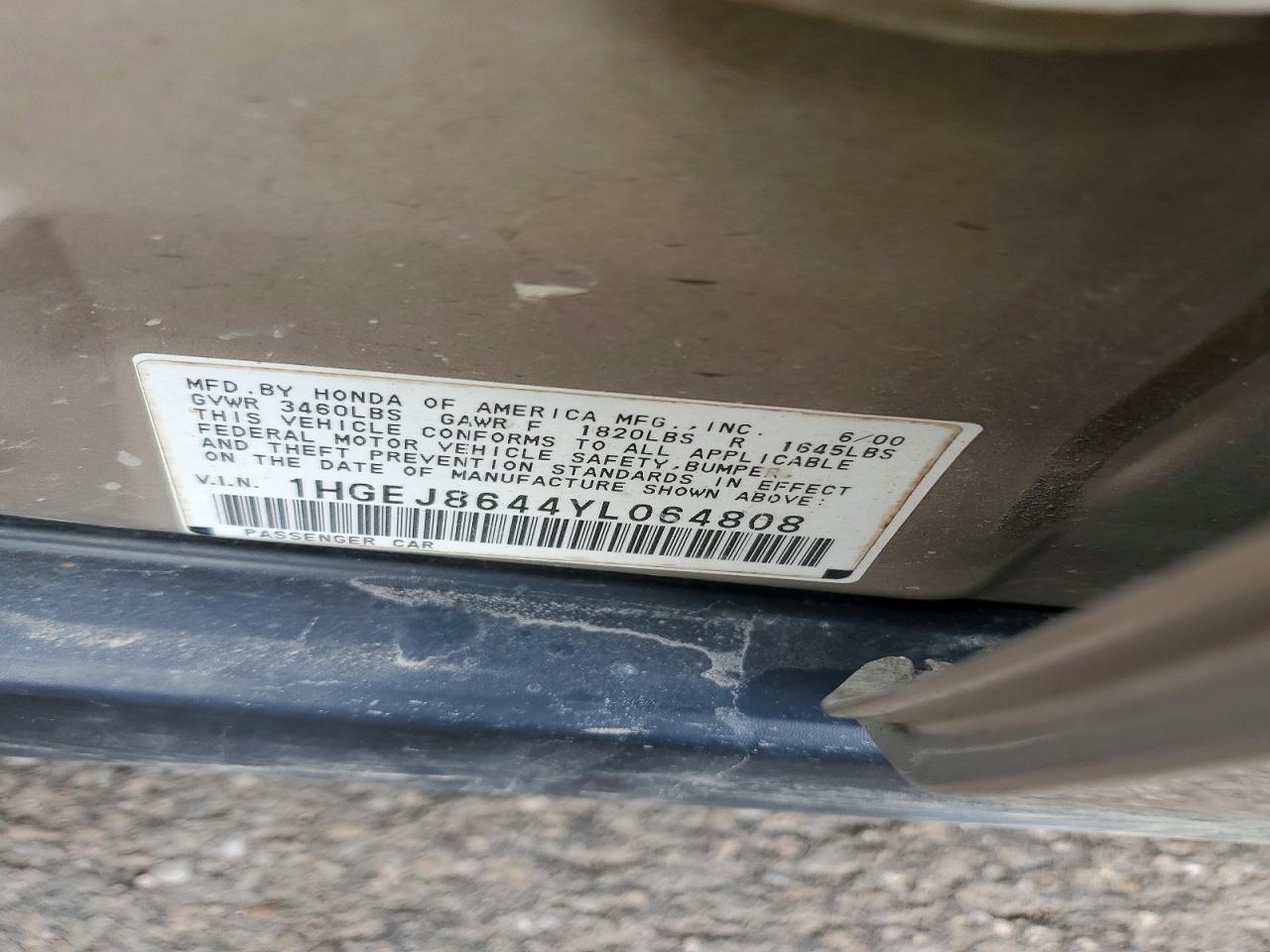 2000 HONDA CIVIC EX photo 12