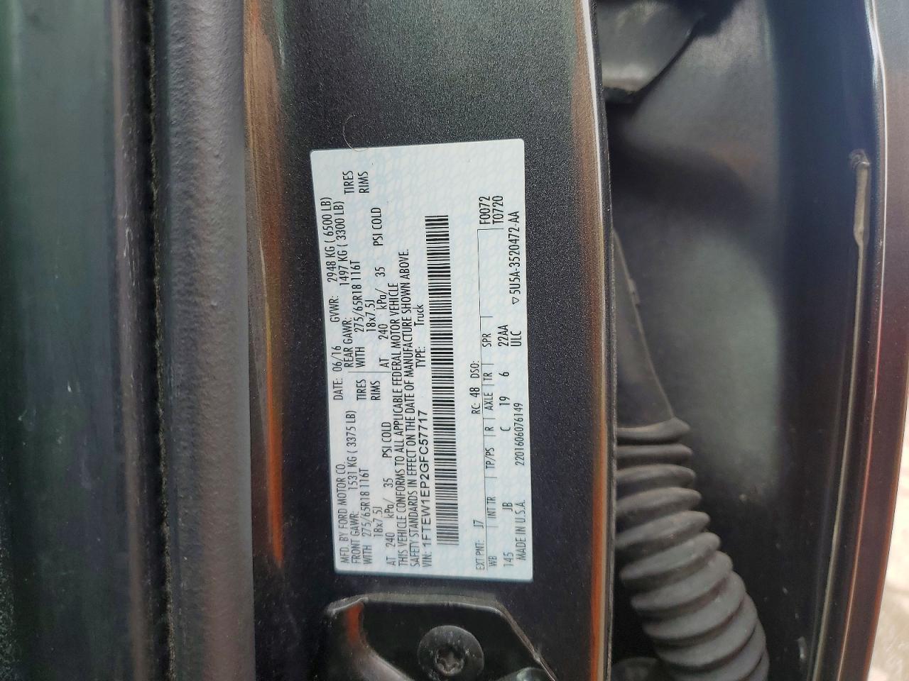 2016 FORD F150 SUPERCREW photo 12