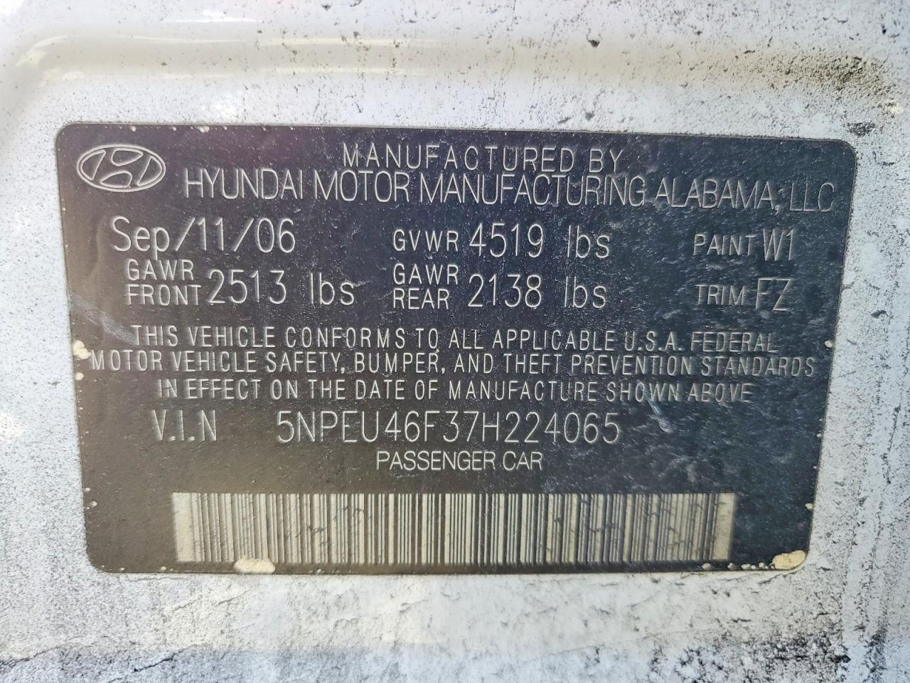 2007 HYUNDAI SONATA SE photo 23