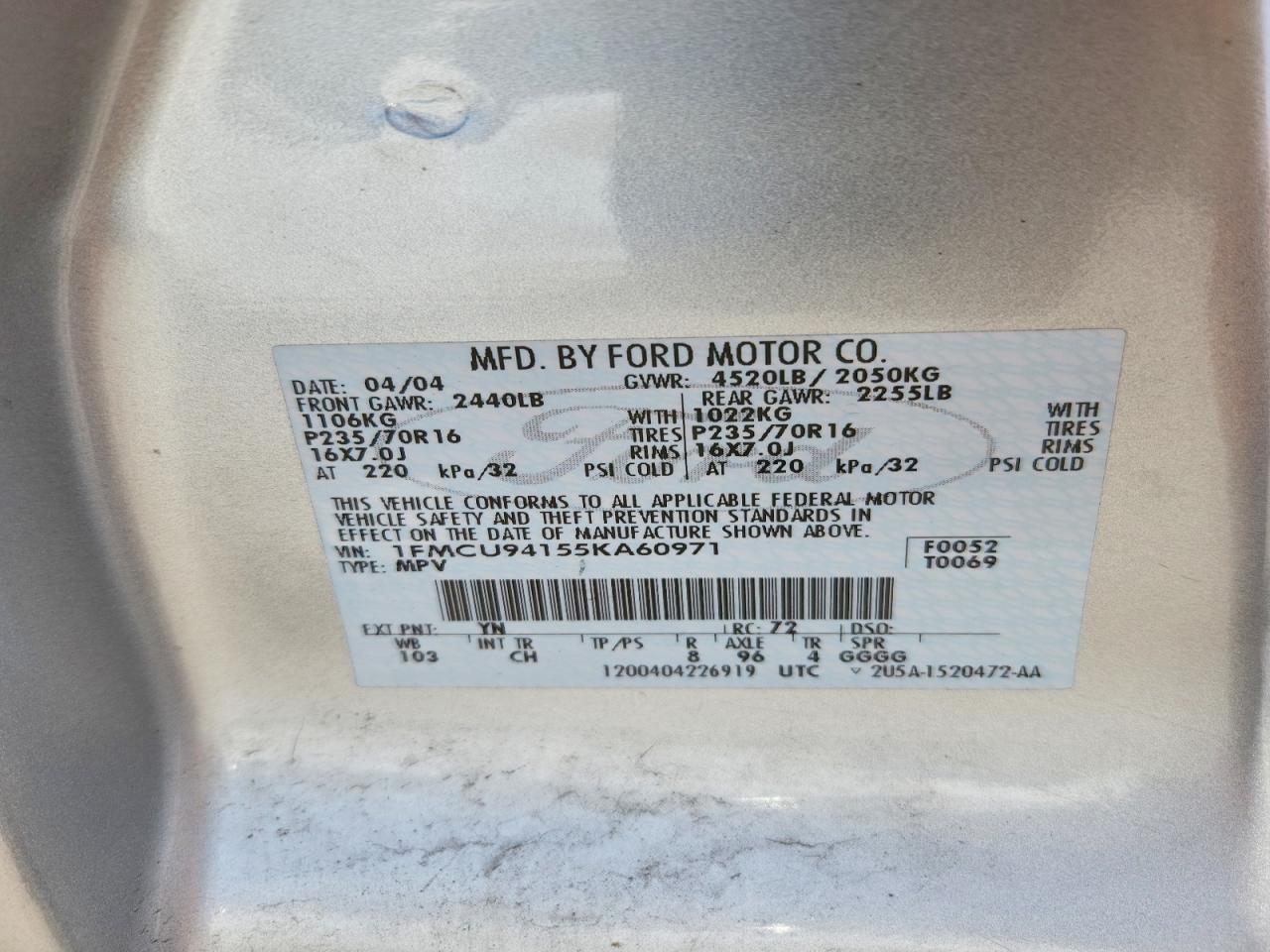 2005 FORD ESCAPE LIMITED photo 25