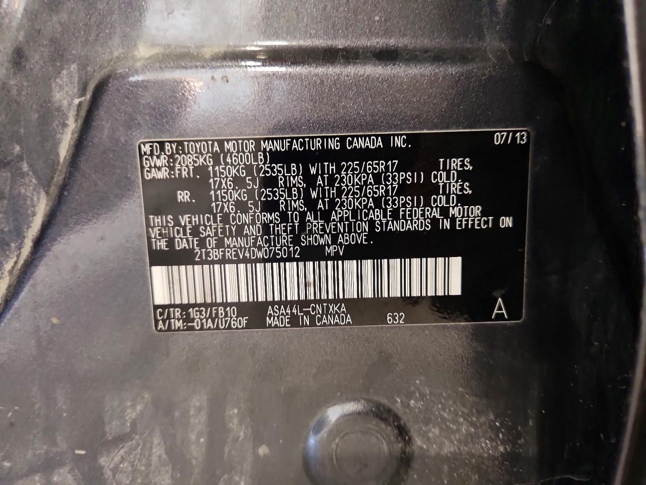 2013 TOYOTA RAV4 LE photo 13