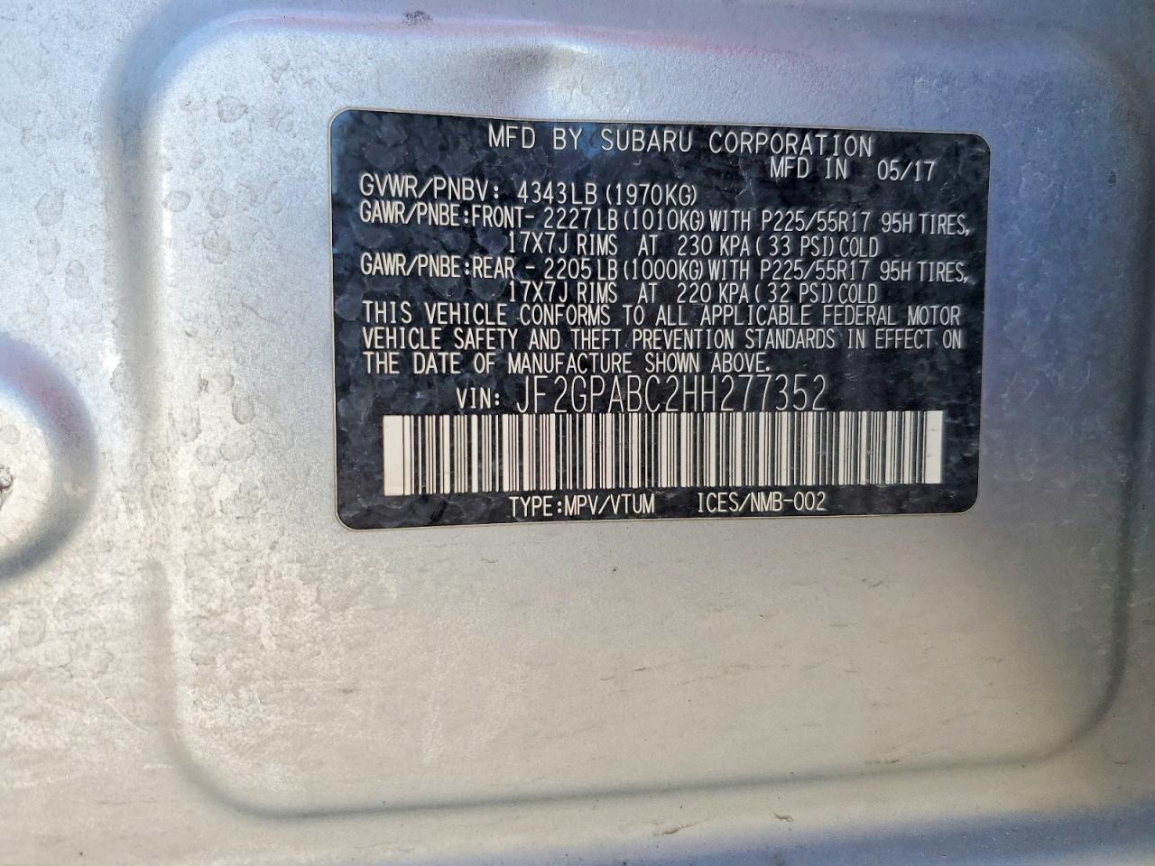 2017 SUBARU CROSSTREK PREMIUM photo 23