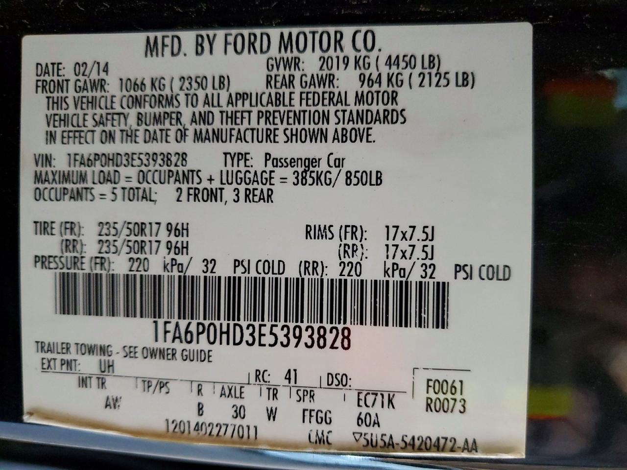 2014 FORD FUSION SE photo 12