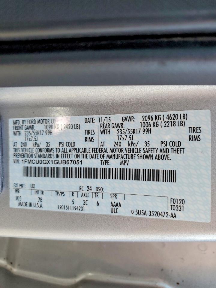 2016 FORD ESCAPE SE photo 23