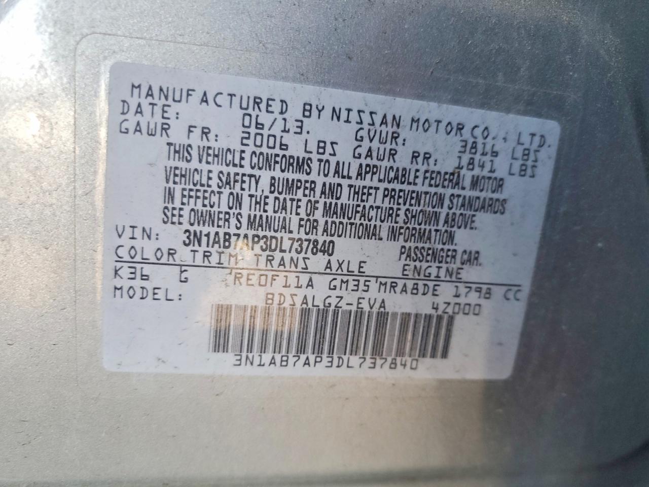 2013 NISSAN SENTRA S photo 34