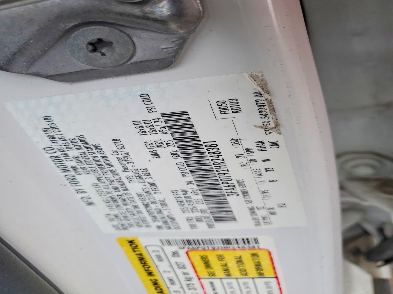 2017 FORD FUSION SE photo 34