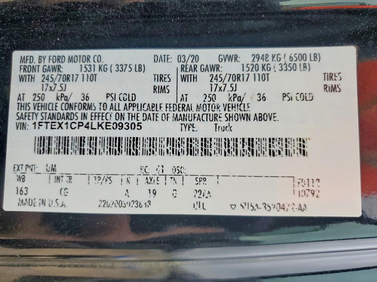 2020 FORD F150 SUPER CAB photo 34
