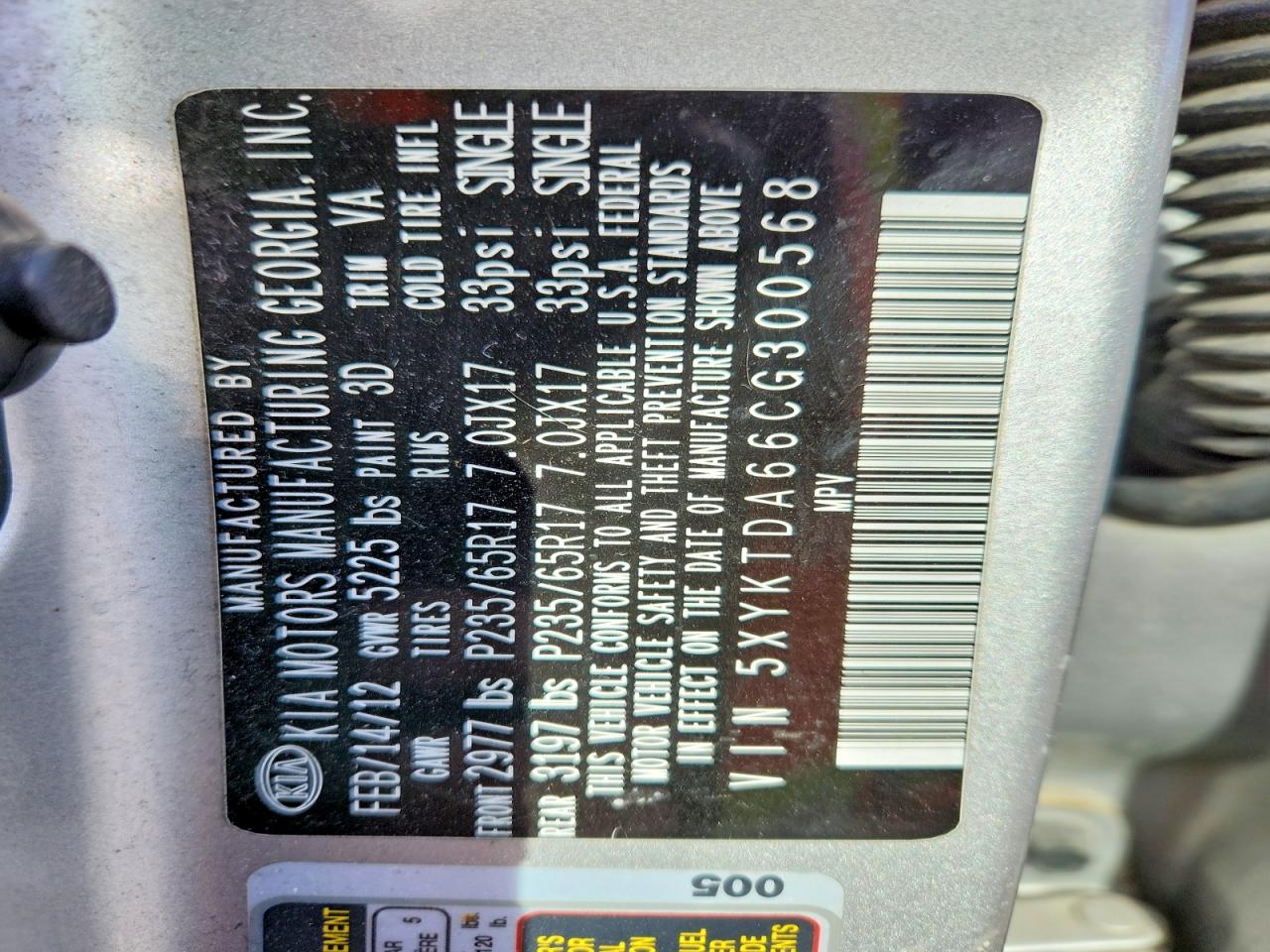 2012 KIA SORENTO photo 37