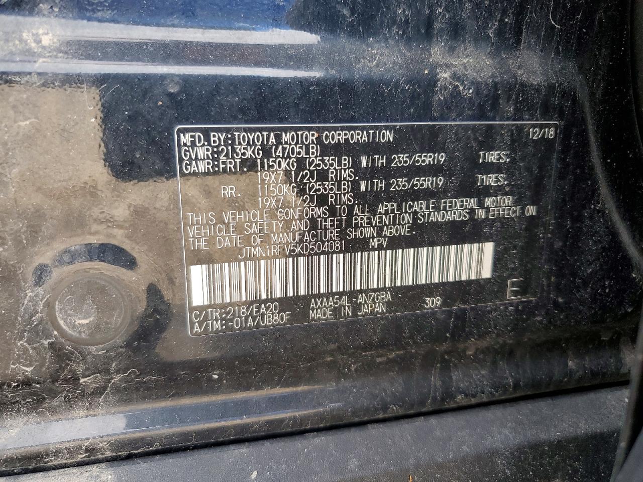 2019 TOYOTA RAV4 LIMITED photo 13