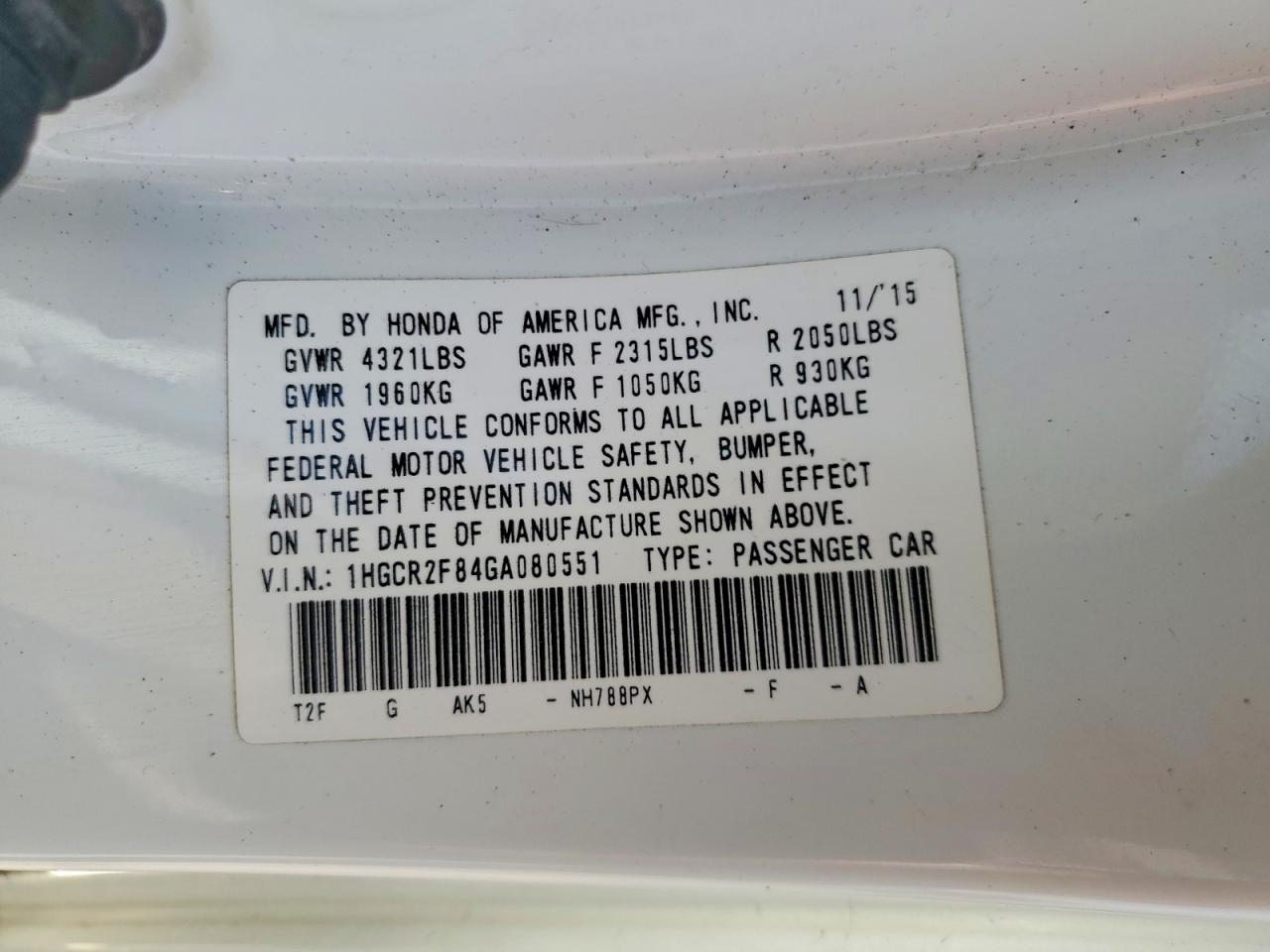 2016 HONDA ACCORD EXL photo 23