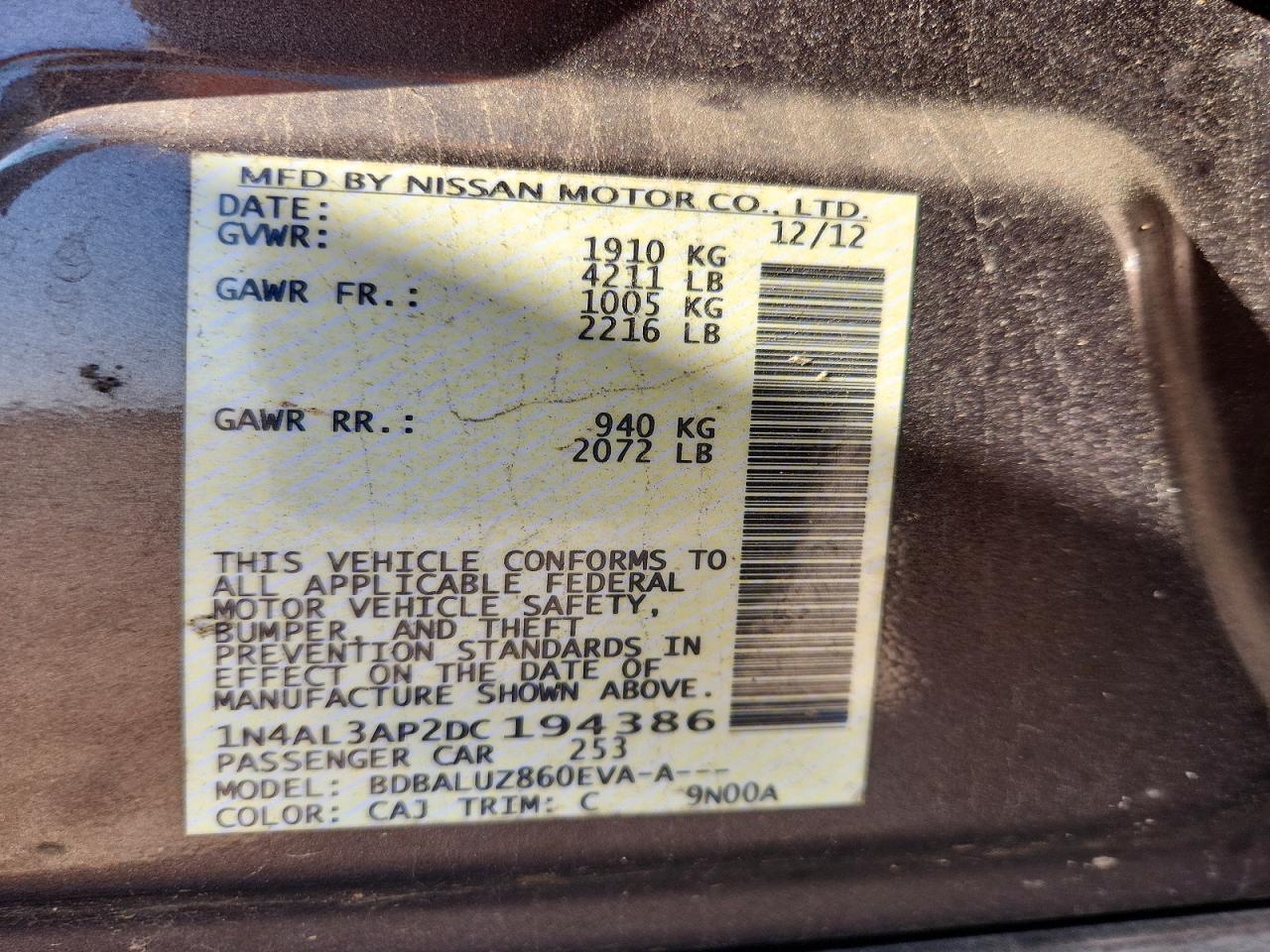2013 NISSAN ALTIMA 2.5 photo 23