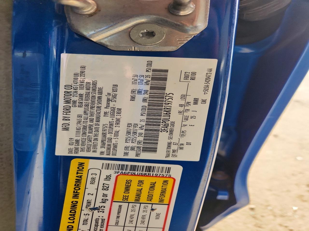 2019 FORD FUSION SE photo 23