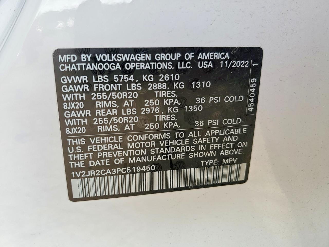2023 VOLKSWAGEN ATLAS SE photo 40