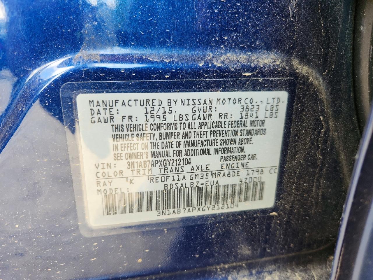 2016 NISSAN SENTRA S photo 23