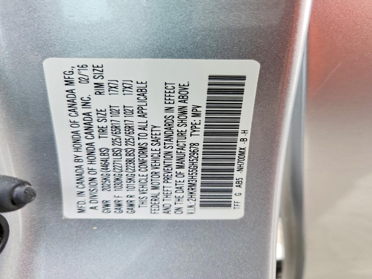 2016 HONDA CR-V EX photo 25
