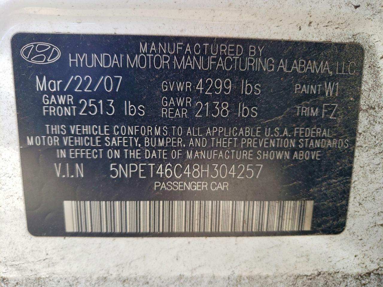 2008 HYUNDAI SONATA GLS photo 23