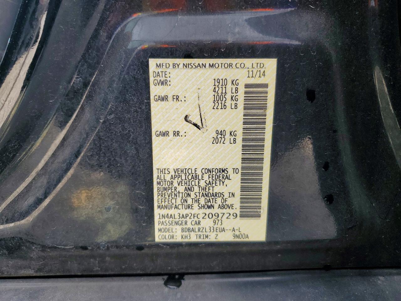 2015 NISSAN ALTIMA 2.5 SL photo 25