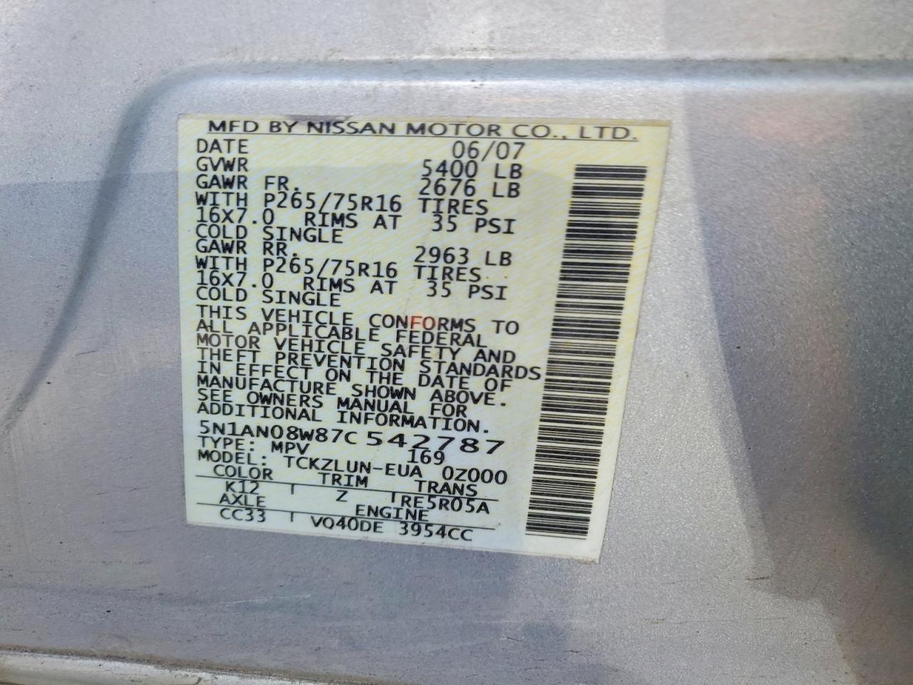2007 NISSAN XTERRA X photo 25