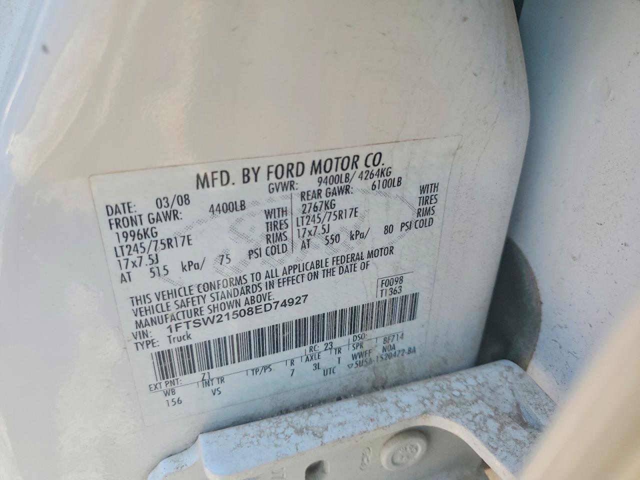 2008 FORD F250 SUPER DUTY UTILITY / SERVICE TRUCK photo 28