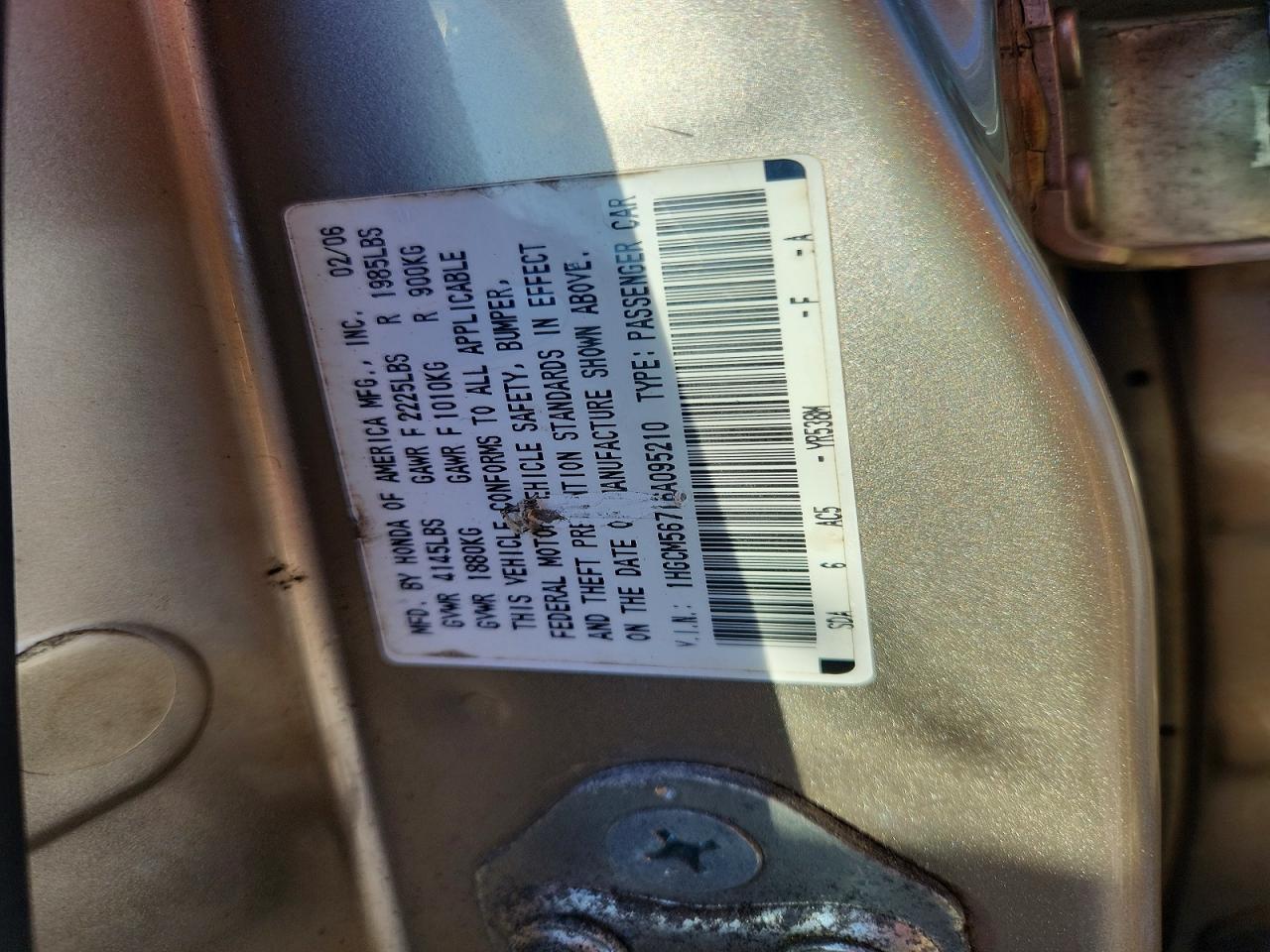 2006 HONDA ACCORD EX photo 34