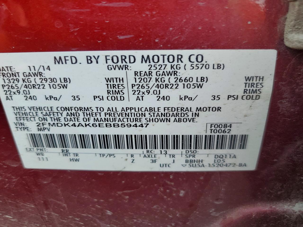 2014 FORD EDGE SPORT photo 25