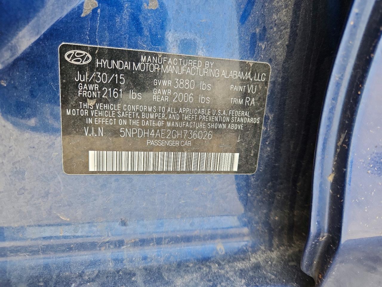 2016 HYUNDAI ELANTRA SE photo 23