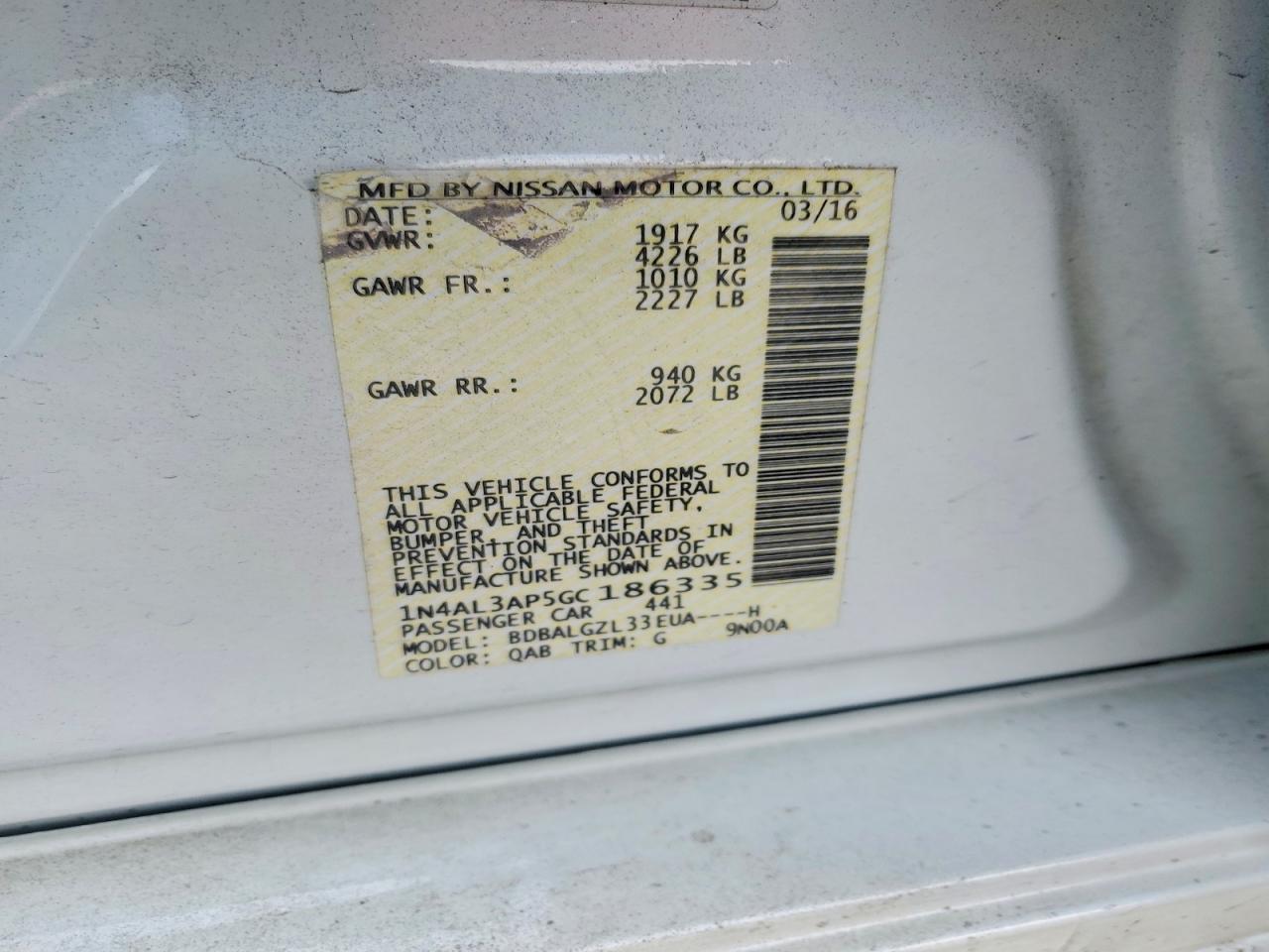 2016 NISSAN ALTIMA 2.5 S photo 34
