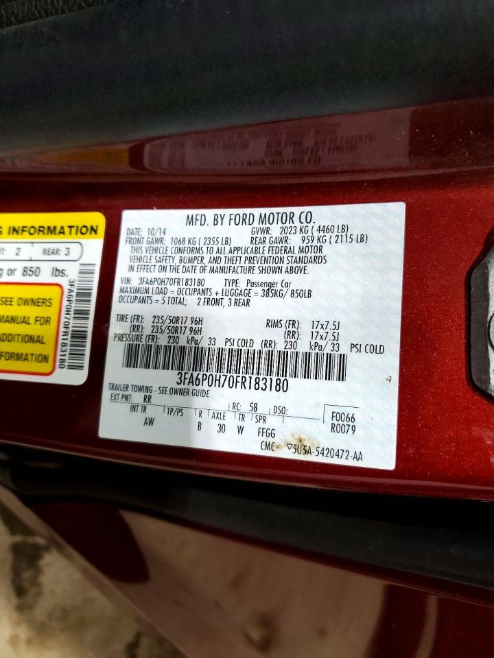 2015 FORD FUSION SE photo 37
