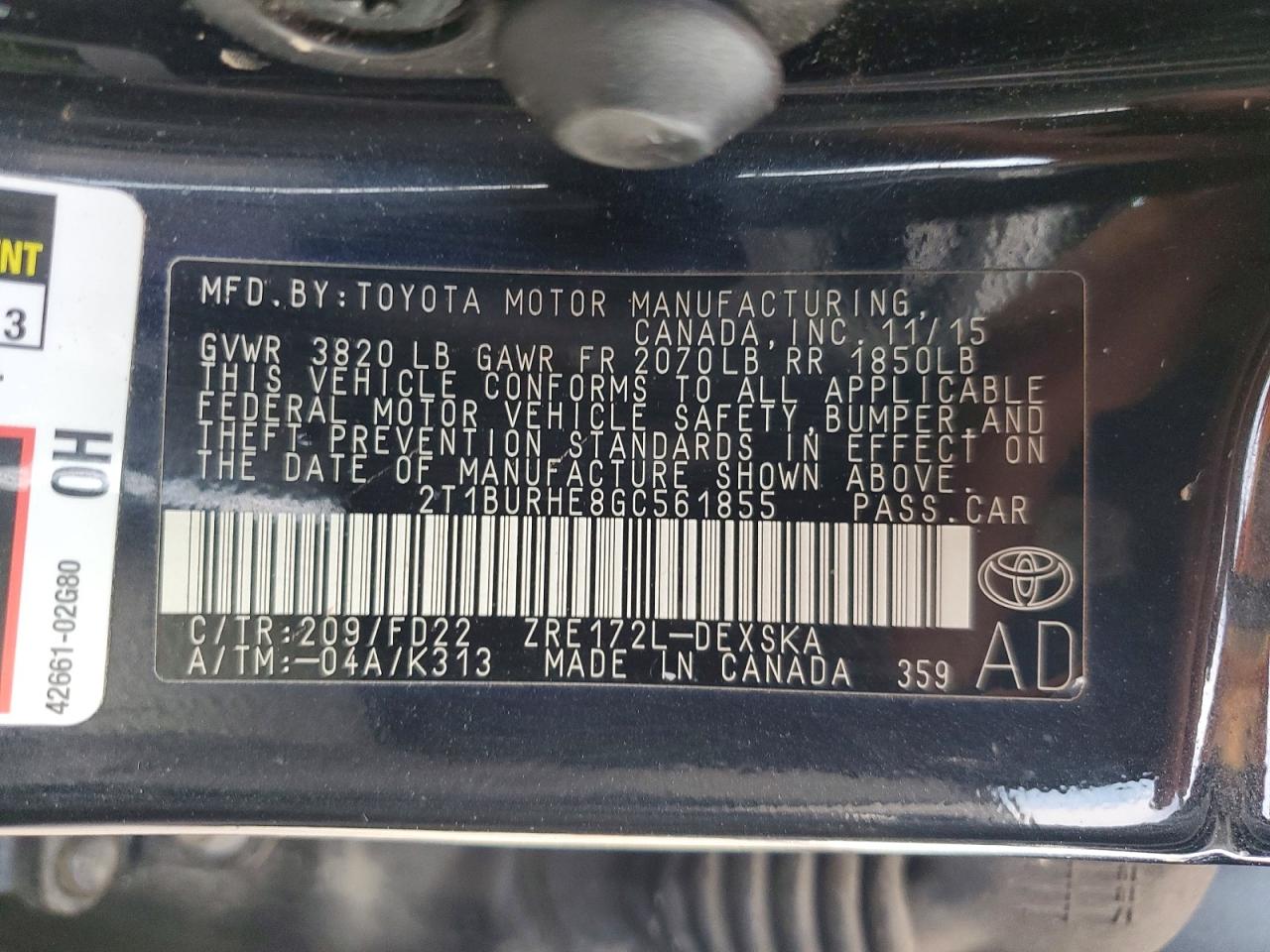 2016 TOYOTA COROLLA S PLUS photo 23