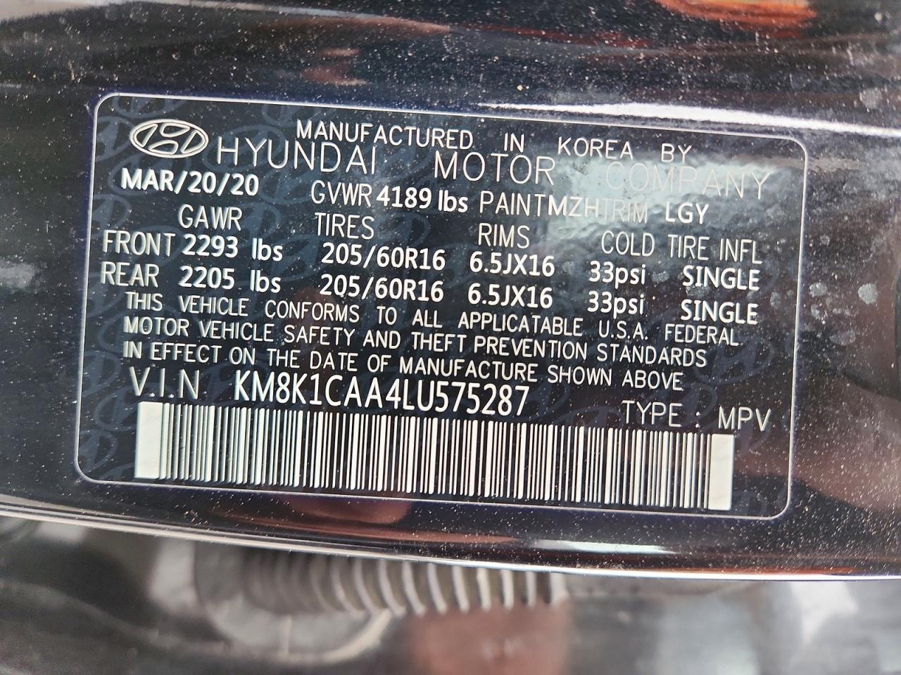 2020 HYUNDAI KONA SE photo 23