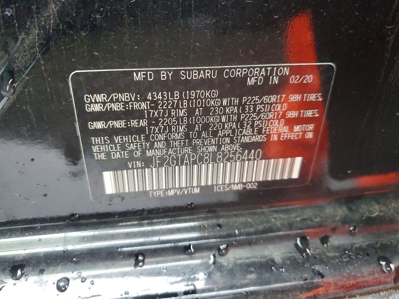 2020 SUBARU CROSSTREK PREMIUM photo 12