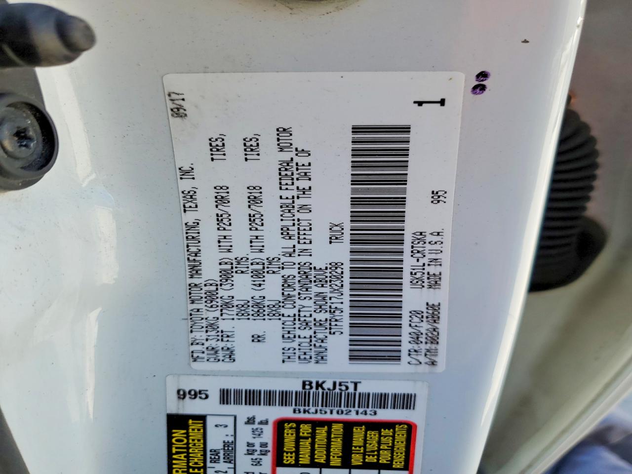 2018 TOYOTA TUNDRA SR5 photo 12