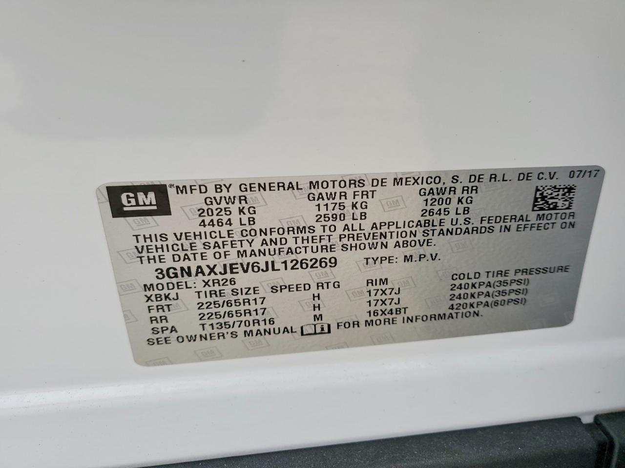 2018 CHEVROLET EQUINOX LT photo 37