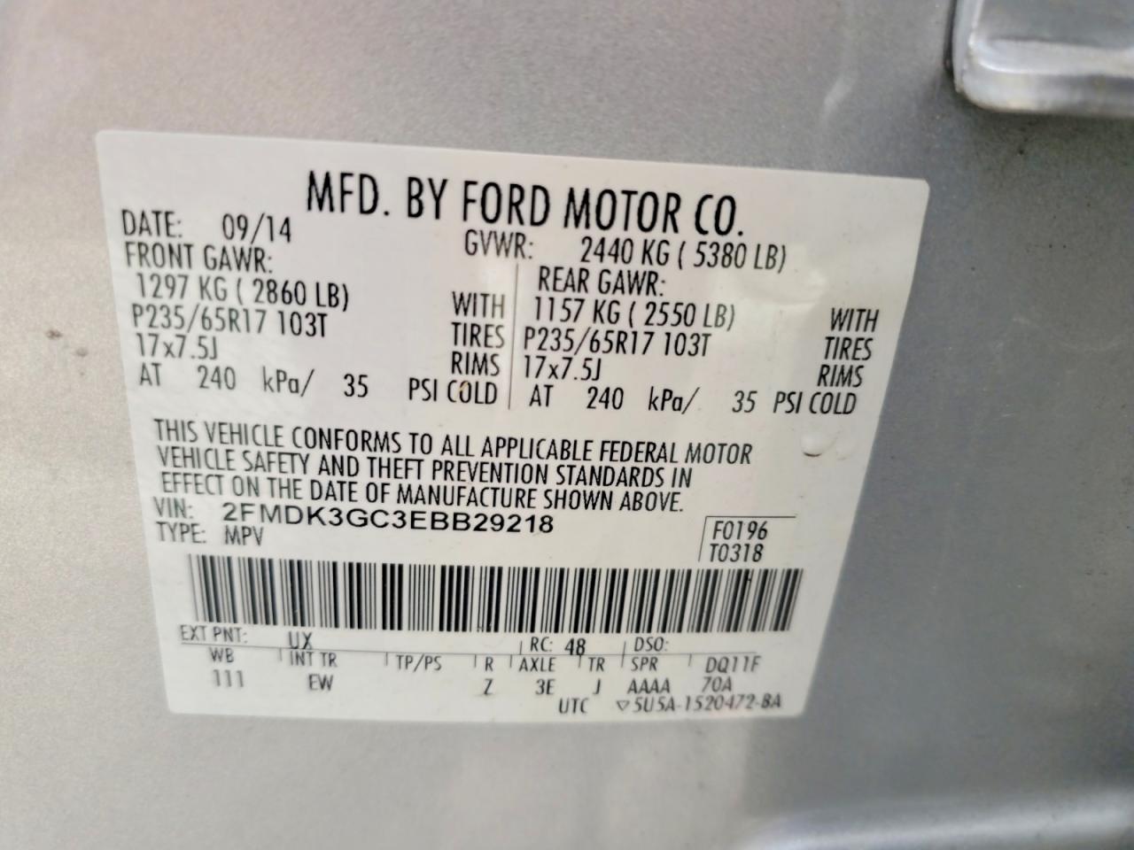 2014 FORD EDGE SE photo 25
