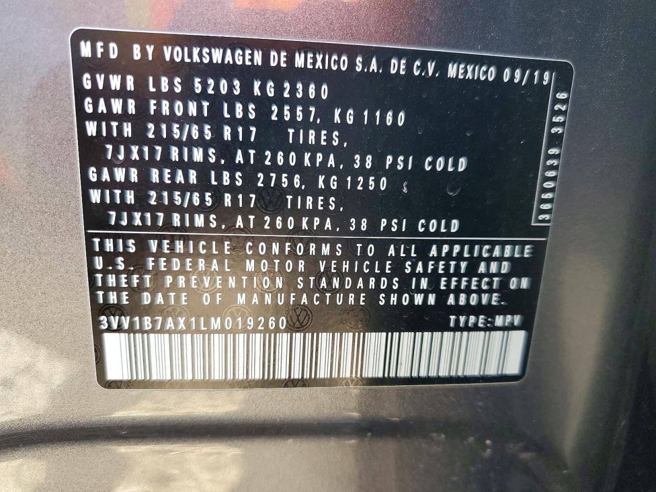 2020 VOLKSWAGEN TIGUAN S photo 27