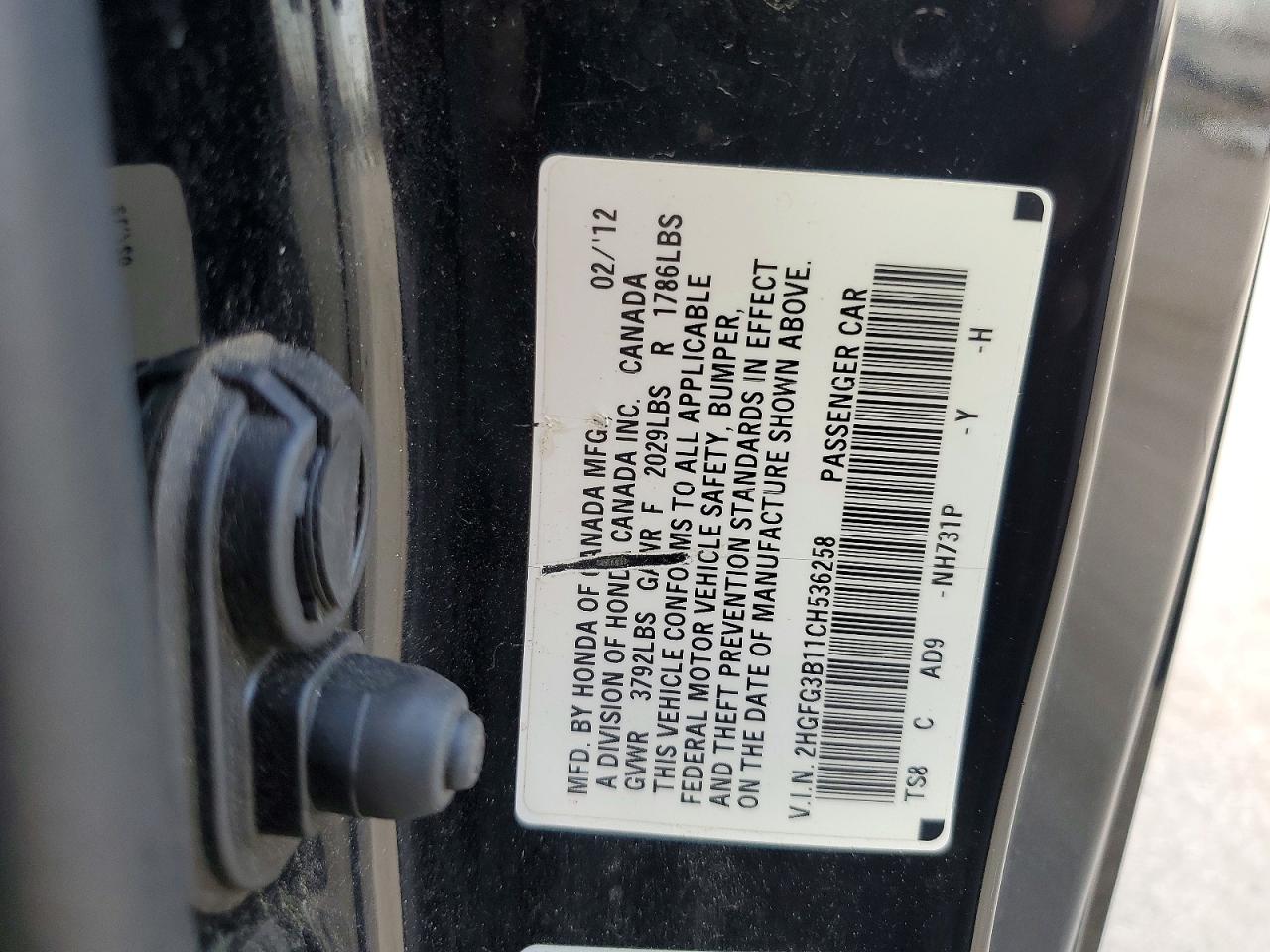 2012 HONDA CIVIC EXL photo 12