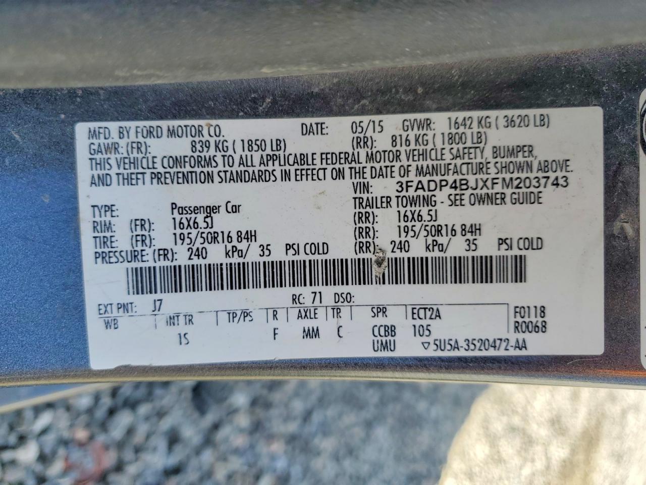 2015 FORD FIESTA SE photo 34