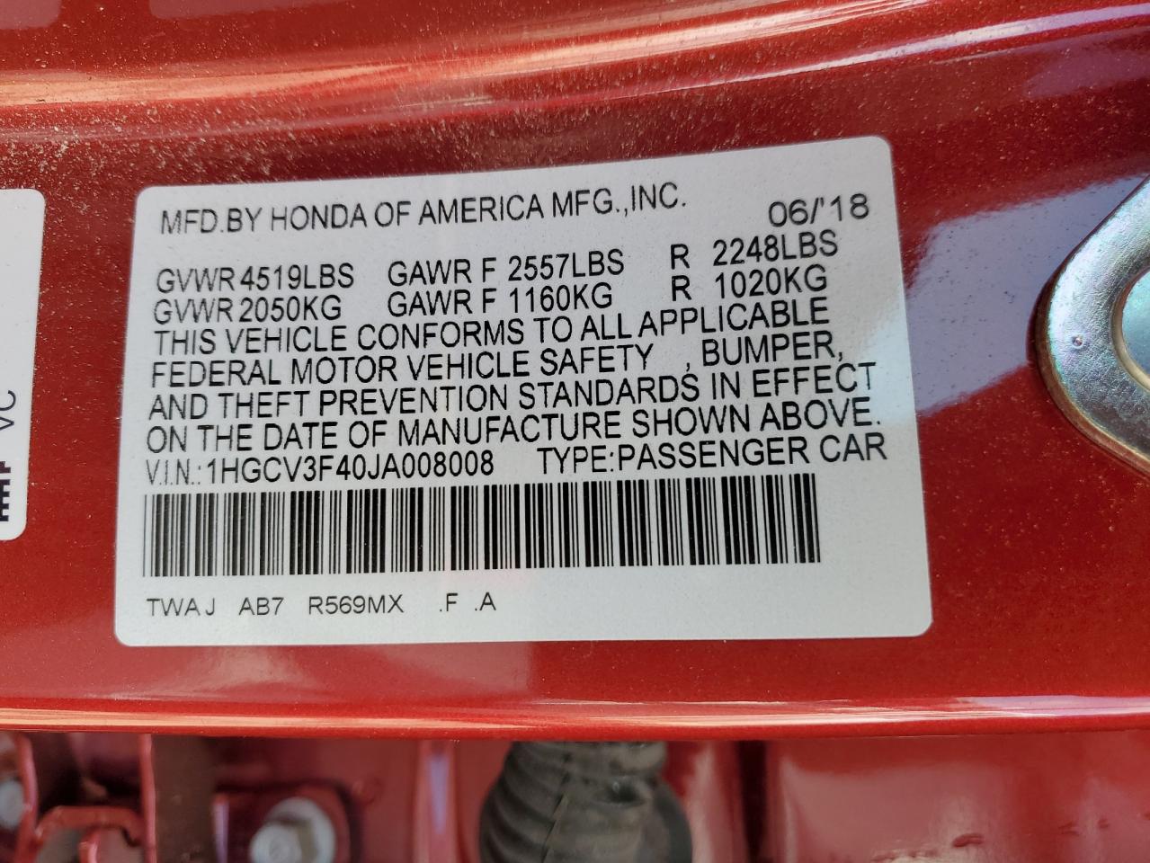 2018 HONDA ACCORD HYBRID EX photo 12