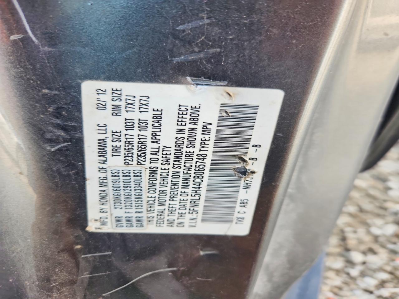 2012 HONDA ODYSSEY EX photo 13