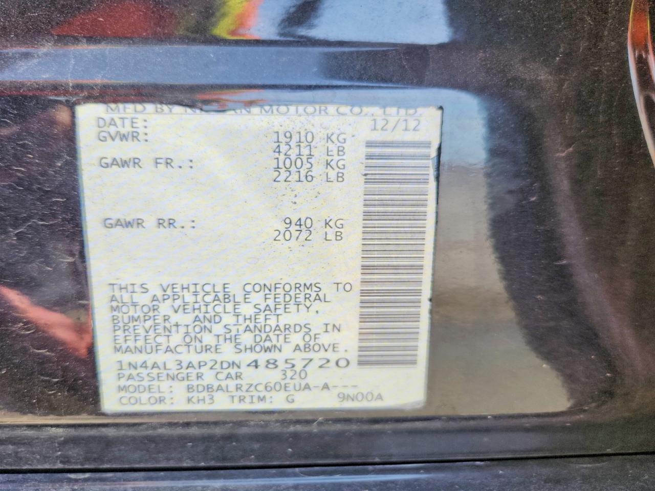 2013 NISSAN ALTIMA 2.5 photo 12