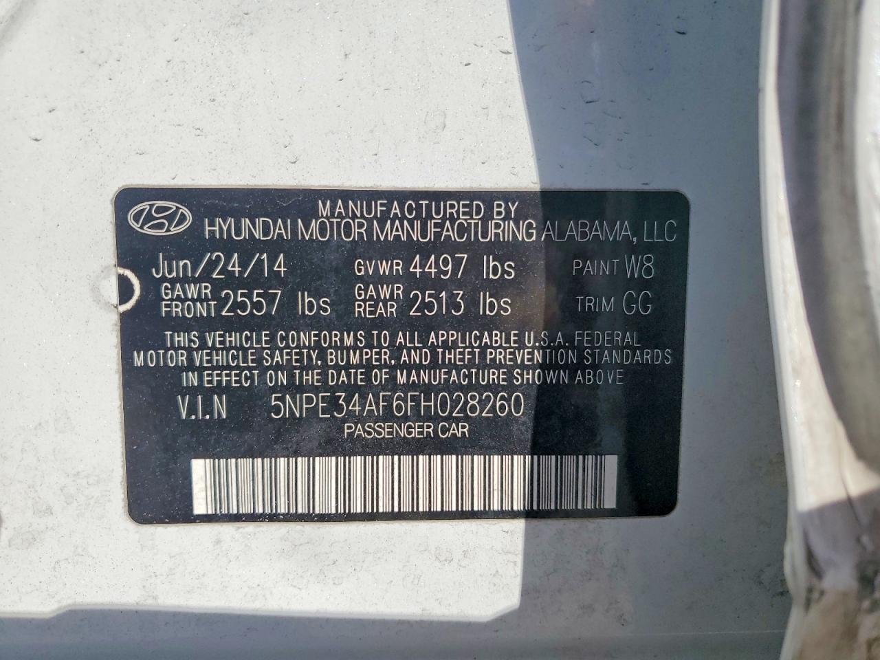 2015 HYUNDAI SONATA SPORT photo 12