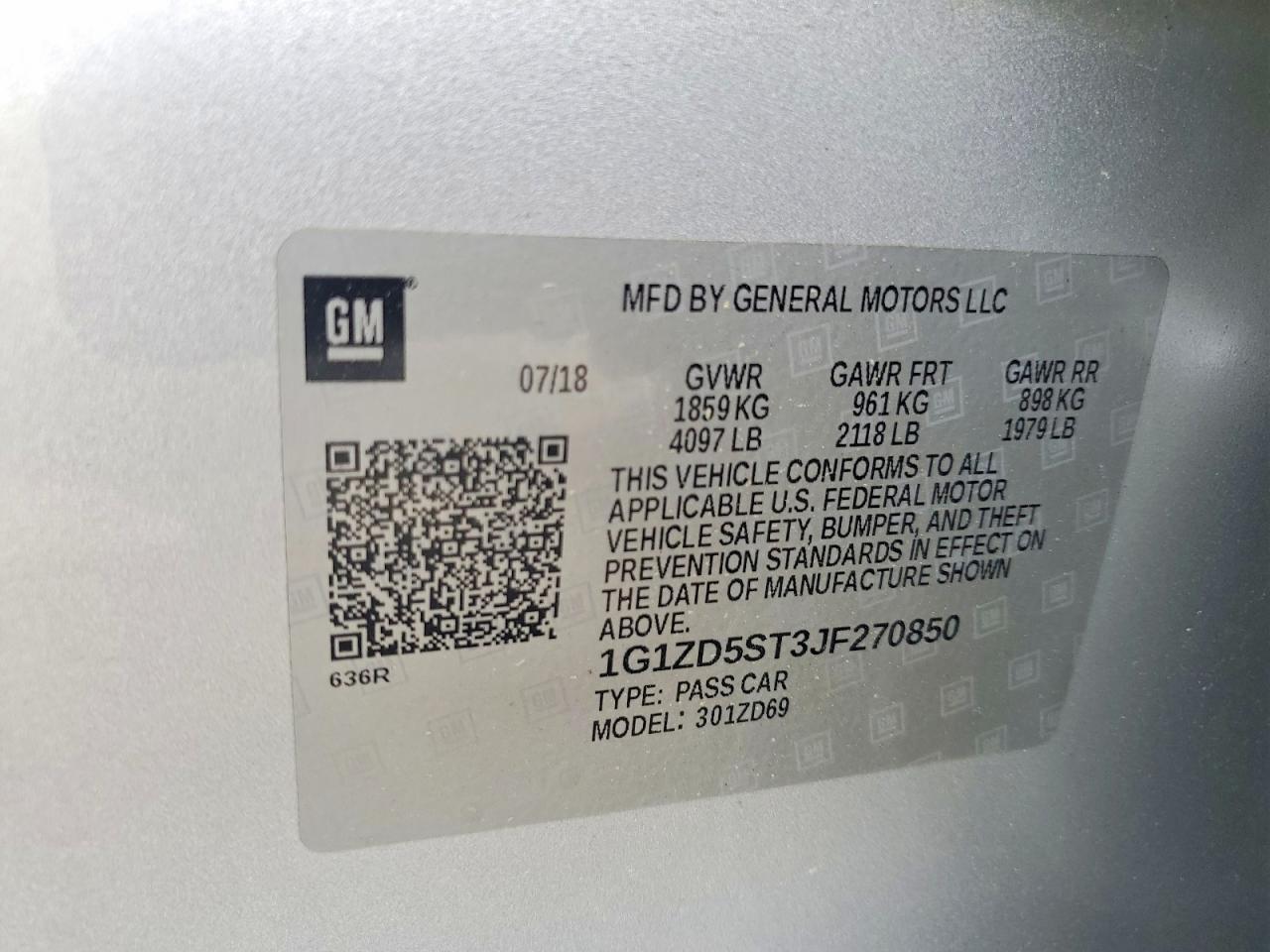 2018 CHEVROLET MALIBU LT photo 13