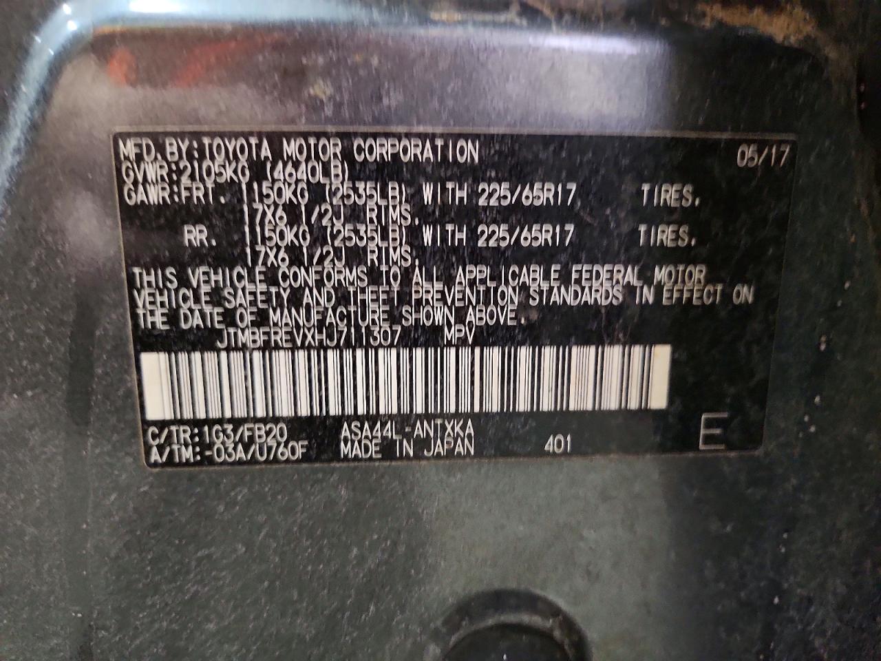 2017 TOYOTA RAV4 LE photo 37
