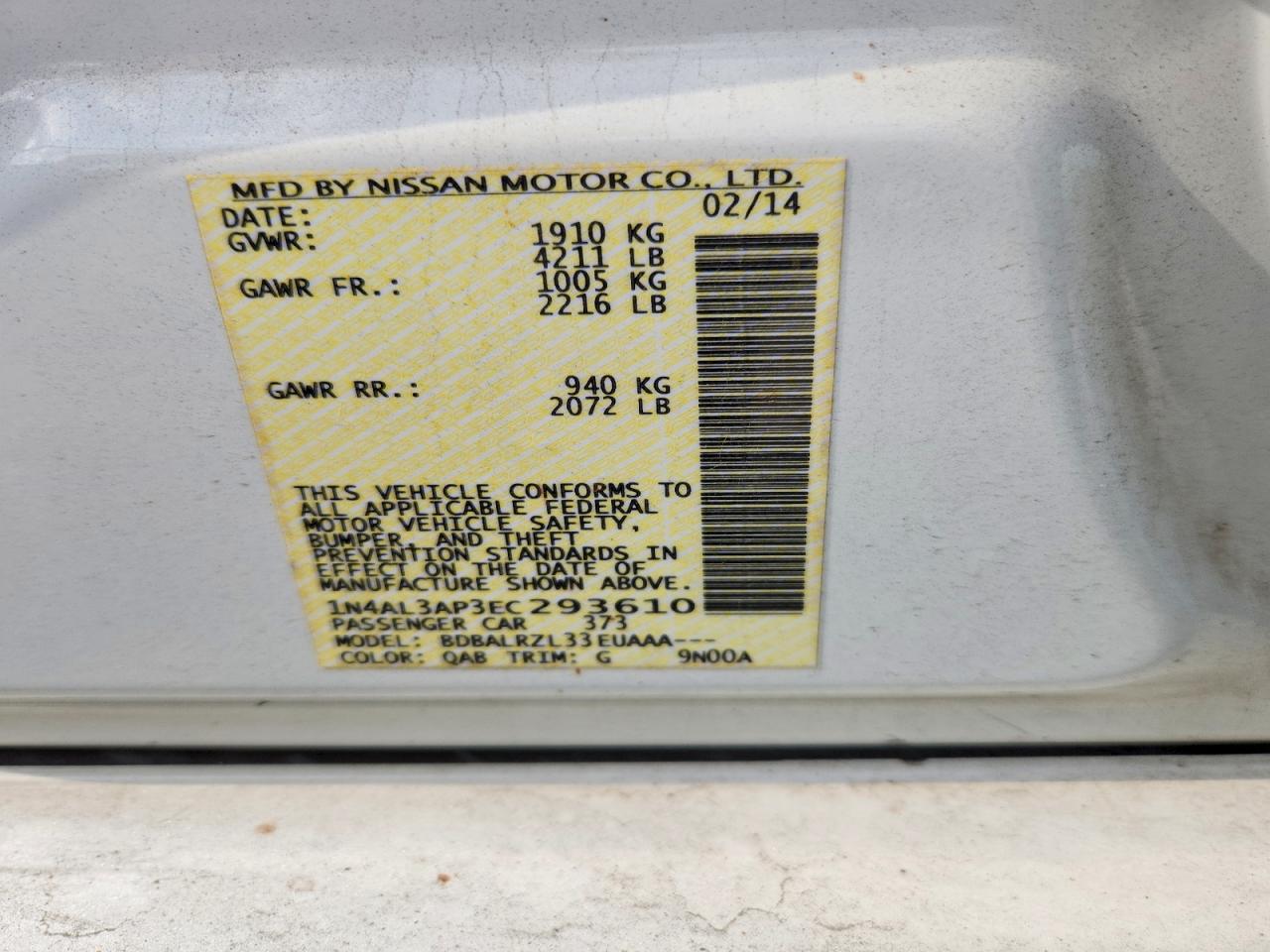 2014 NISSAN ALTIMA 2.5 S photo 37