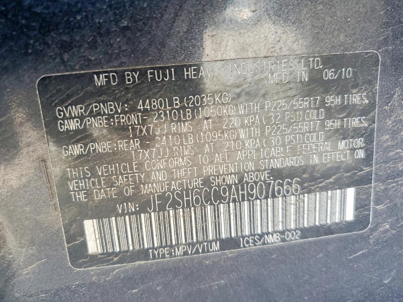 2010 SUBARU FORESTER photo 13