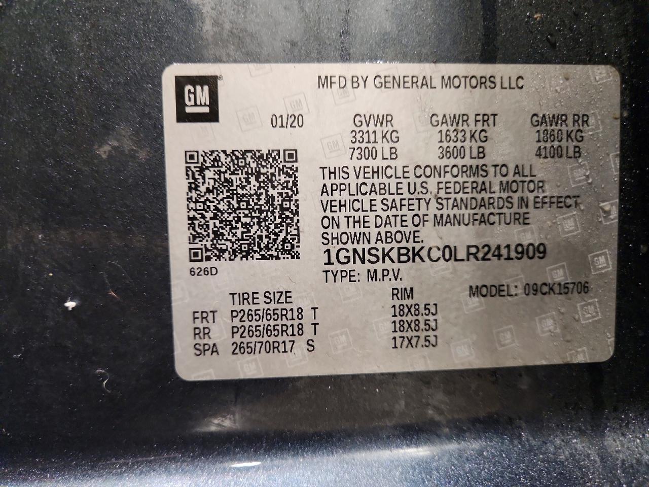 2020 CHEVROLET TAHOE K1500 LT photo 40