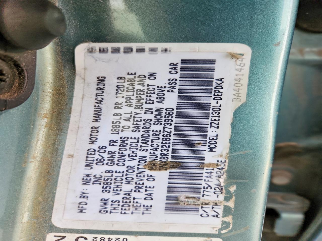 2006 TOYOTA COROLLA CE photo 12