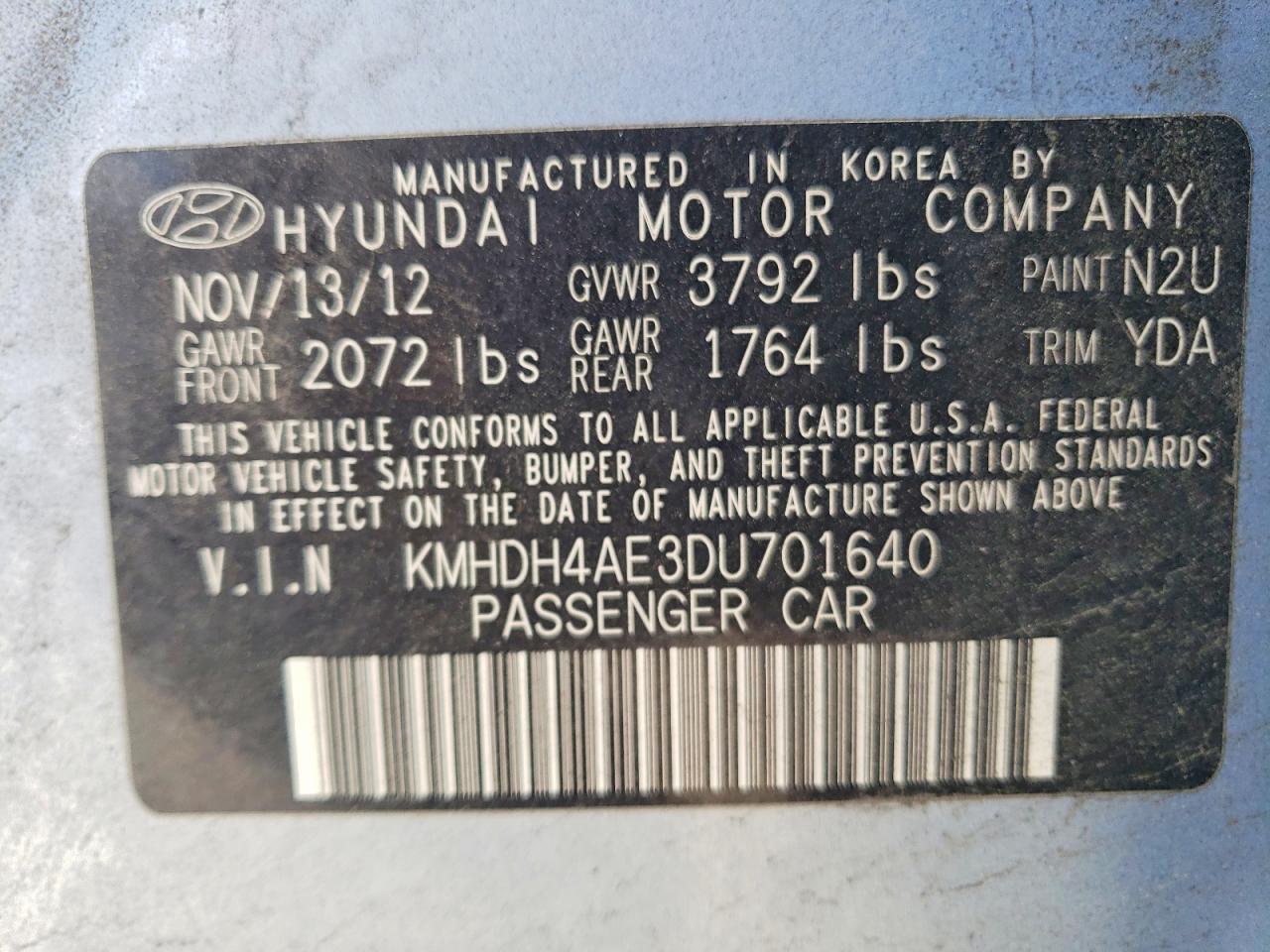 2013 HYUNDAI ELANTRA LIMITED photo 25